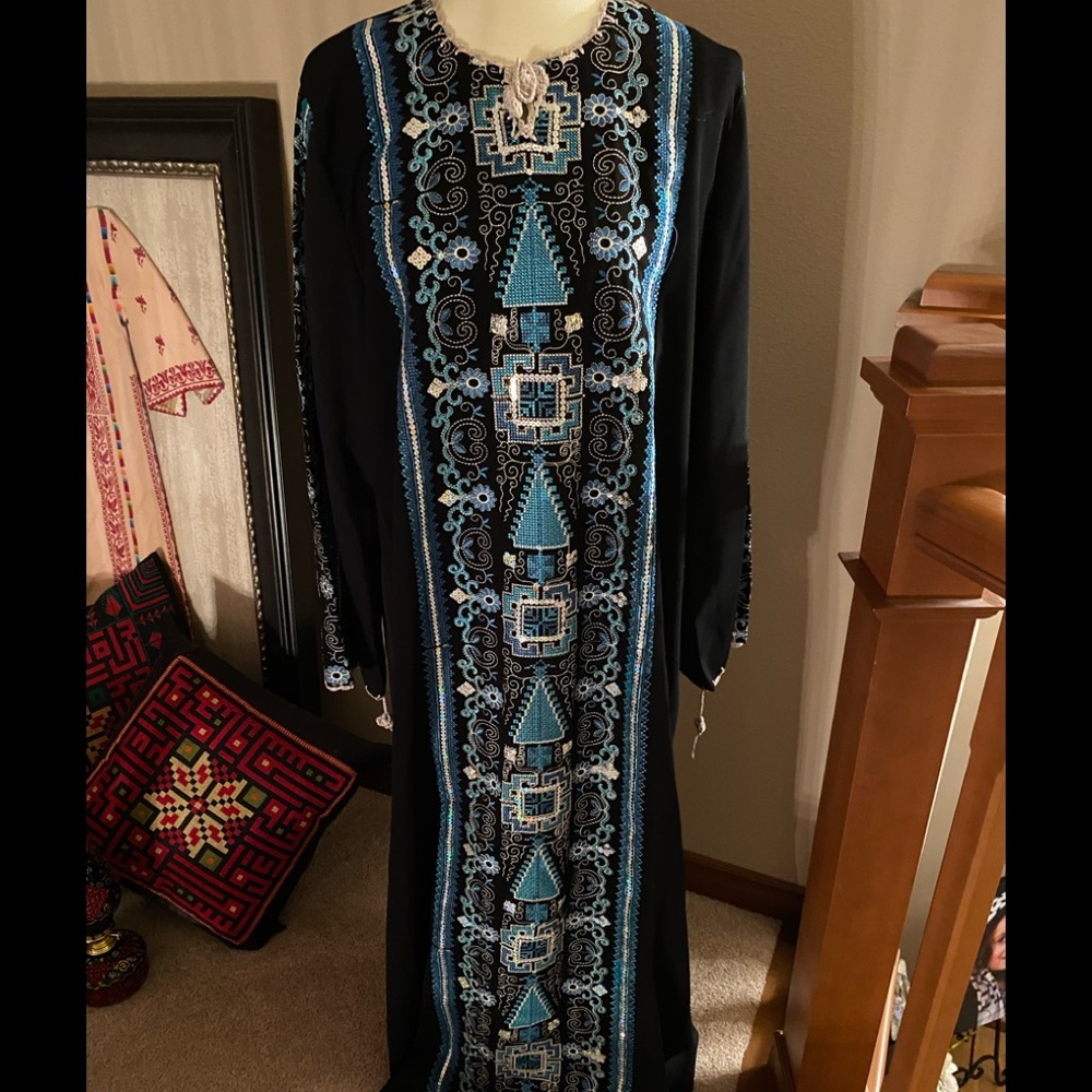 Beautiful blue and black Abaya